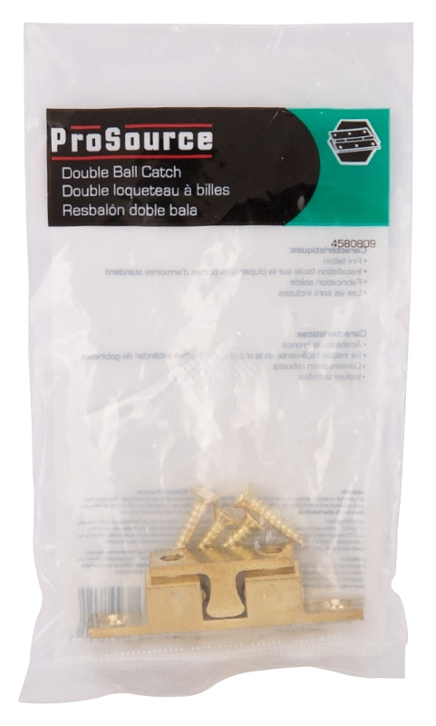 ProSource CB-01PB-PS Double Ball Catch, Brass, Polished Brass, Brass