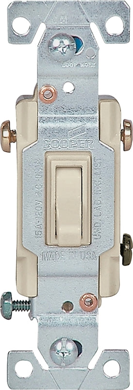 Eaton Wiring Devices 1303-7V-BOX Series Toggle Switch, Ivory, Flush Mount, 15 A, Polycarbonate Housing Material, Pack of 10
