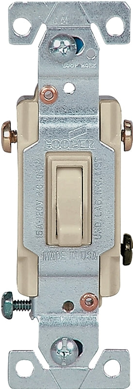 Eaton 1303-7V-10-L Toggle Switch, 15 A, 120 V, 3-Position, SPDT, Push-In Terminal, Polycarbonate Housing Material