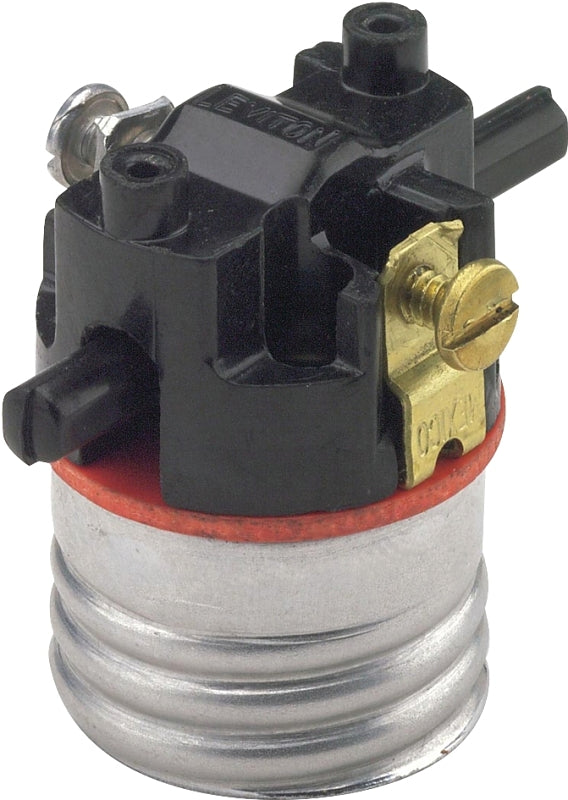 Leviton 7080-M Lamp Holder, Push-Through, 250 V, 660 W, Phenolic Housing Material, Brass