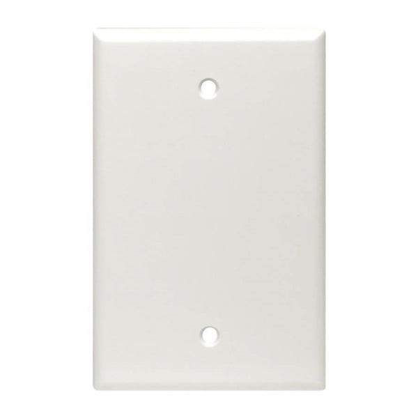 Leviton 80514-I Blank Wallplate, 3-1/8 in L, 4-7/8 in W, 1/4 in Thick, 1 -Gang, Plastic, Ivory, Box Mounting