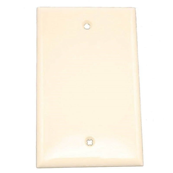 Leviton 80514-T Blank Wallplate, 3-1/8 in L, 4-7/8 in W, 1/4 in Thick, 1 -Gang, Plastic, Light Almond