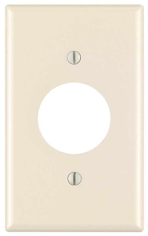 Leviton 78004 Wallplate, 4-1/2 in L, 2-3/4 in W, Standard, 1-Gang, Thermoset, Light Almond, Smooth, Device Mounting