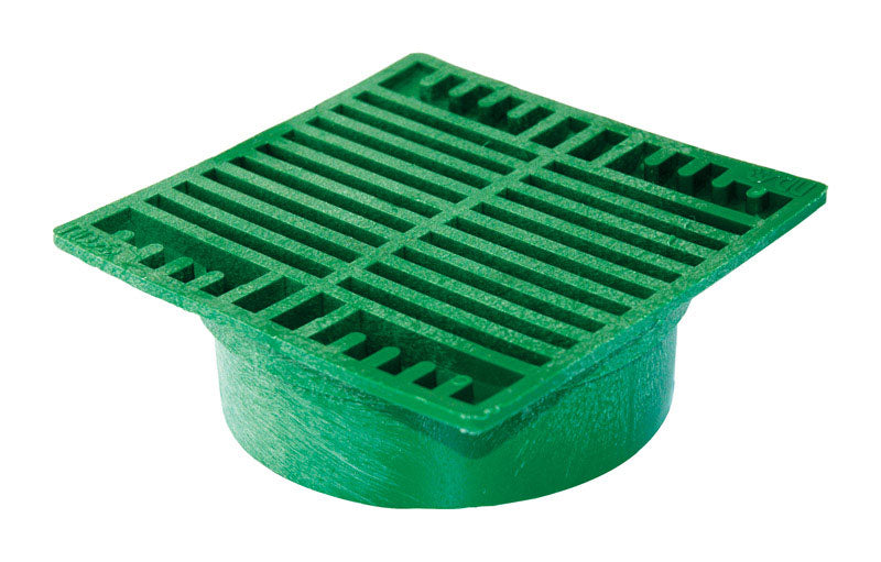 NDS 7 in. Green Square Polyolefin Drain Grate