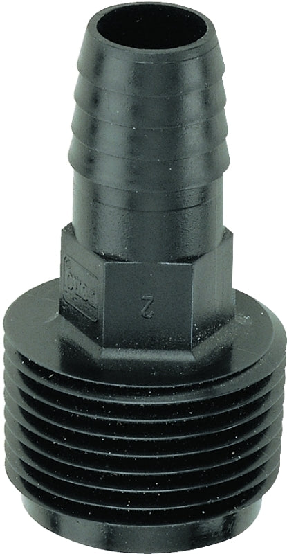 Toro 53389 Adapter, 3/8 x 3/4 in Connection, Barbed x Male, Plastic, Black, Pack of 50