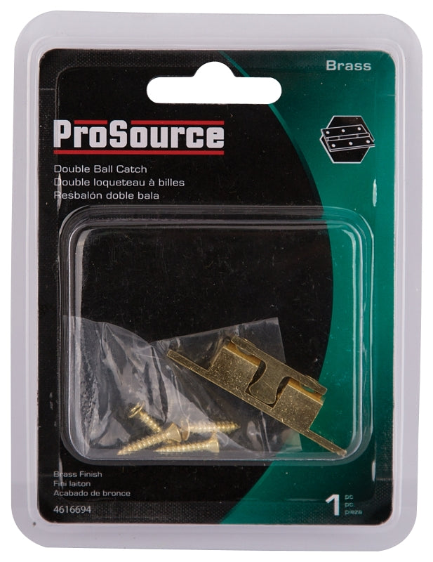 ProSource CB-01CPB-PS Double Ball Catch, Brass, Polished Brass, Brass