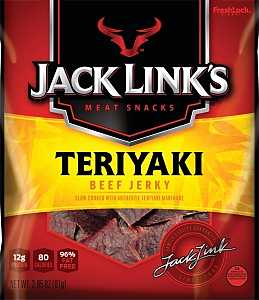 Jack Link's 10000008447 Snack, Jerky, Teriyaki, 2.85 oz, Beef, Citric Acid, Flavorings, Pack of 8