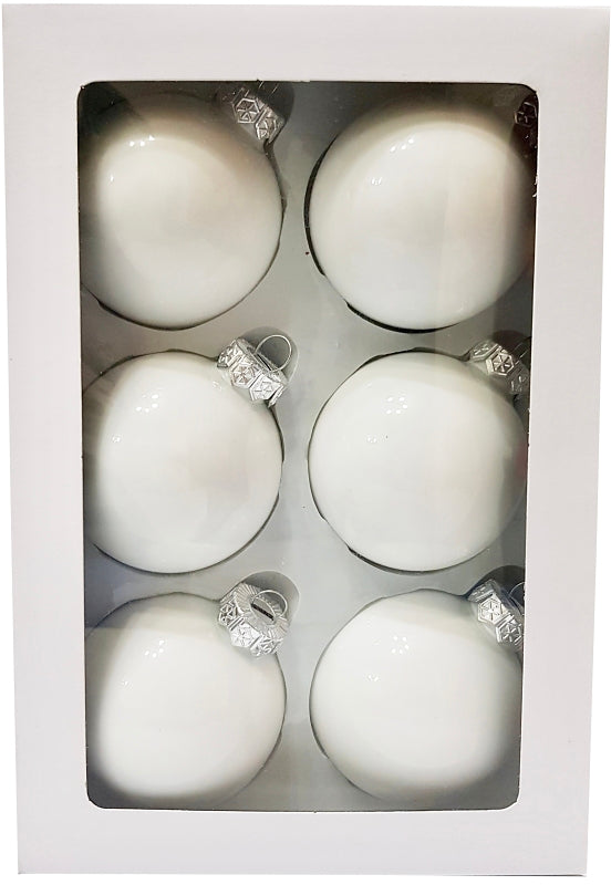 Hometown Holidays 99511 Ball Christmas Ornament, Glass, White