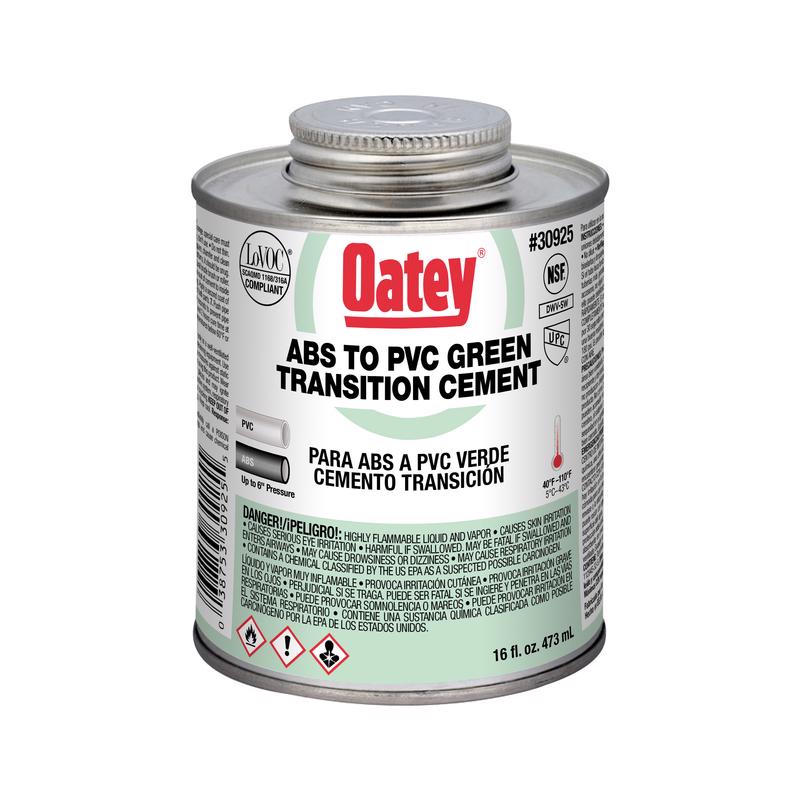 Oatey 30925 Solvent Cement, 16 oz Can, Liquid, Green