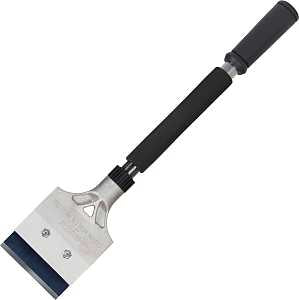 Hyde 19430 Hammer Scraper, 18 in L Handle, 4 in W Blade, Carbon Steel Blade, Foam-Grip Handle, Rubber Handle