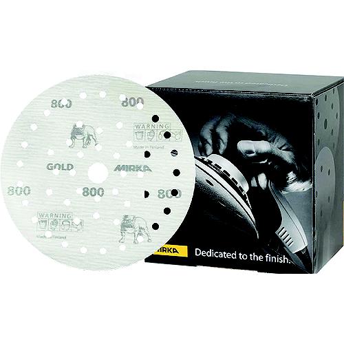 Mirka 235MFF1500 Gold Multifit Dust Free Discs, 5″, P1500, 50/pk