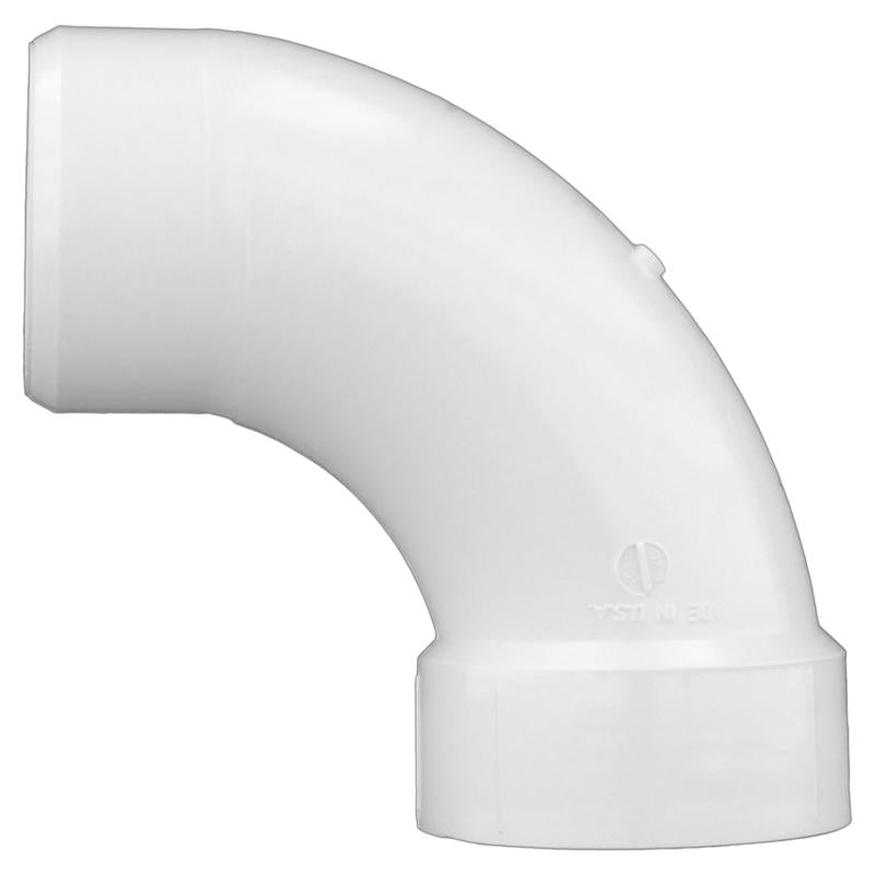 Charlotte Pipe Schedule 40 3 in. Spigot X 3 in. D Hub PVC 90 Degree Elbow 1 pk