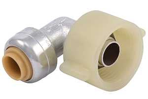 SharkBite U3537LFA Connector Pipe Elbow, 1/4 x 7/8 in, 90 deg Angle, Brass, 200 psi Pressure