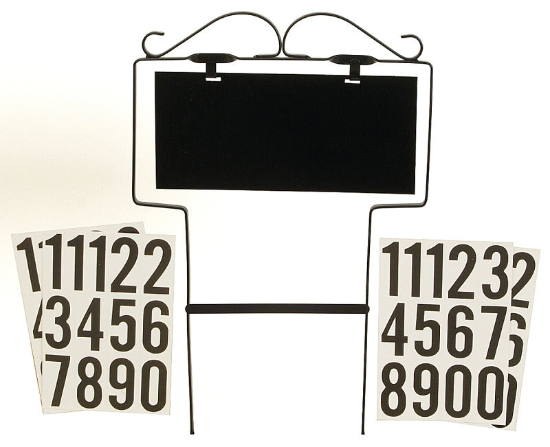 Hy-Ko 500-GF Lawn Marking House Number Kit, Character: 0 to 9, Black Character, White Background, Iron