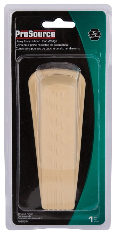 ProSource FE-S802-PS Heavy-Duty Hinge Pin Door Stop, 1-7/32 in W x 5-1/16 in L x 1-5/16 in H Projection, Rubber, Almond