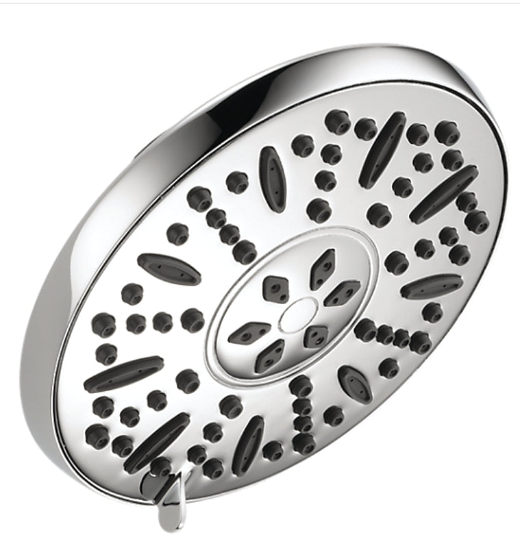 Peerless 76367C Showerhead, Round, 1.75 gpm, 1/2 in Connection, IPS, 3-Spray Function, ABS, Chrome-Plated, 7-1/2 in Dia