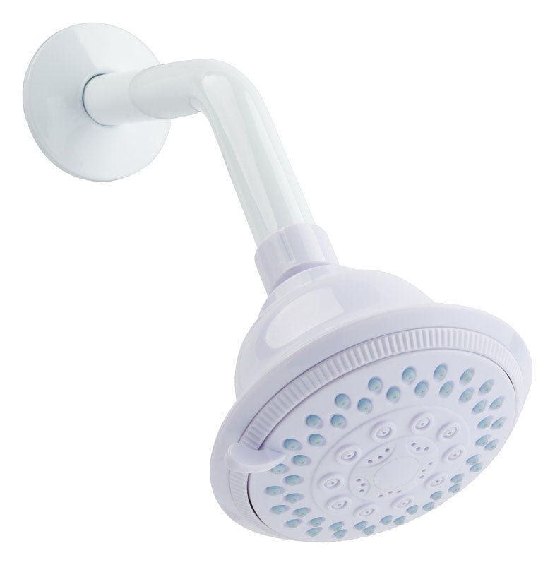 OakBrook White PVC 5 settings Wallmount Showerhead 1.8 gpm