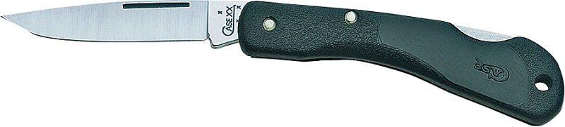 Case 00254 Pocket Knife, Stainless Steel Blade, 1-Blade, Black Handle