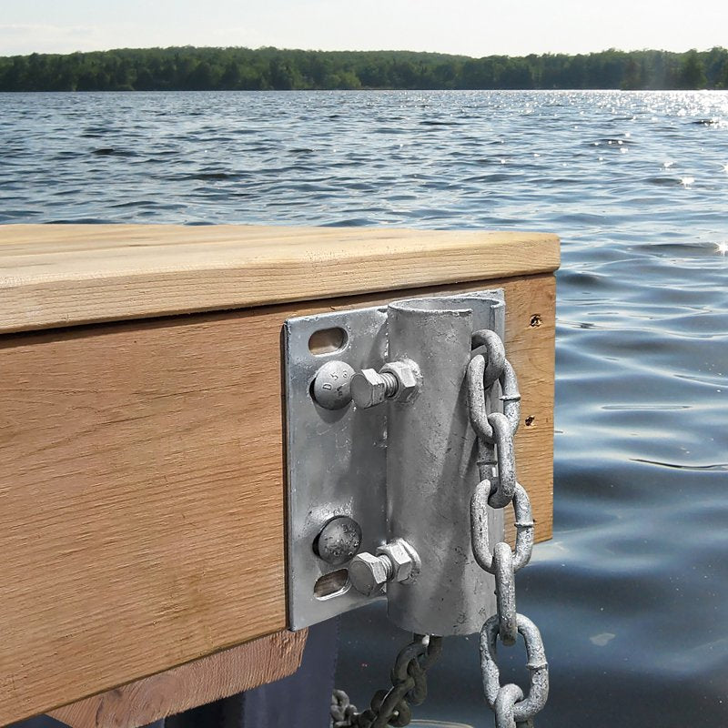 Multinautic 11104 Leg and Chain Holder, Steel, Galvanized, For: 1/2 x 3 in Carriage Bolts