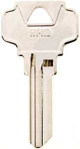 Hy-Ko 21250DE6 Key Blank, Brass, Nickel, For: House Locks, Padlocks and Dexter Cabinet, Pack of 250