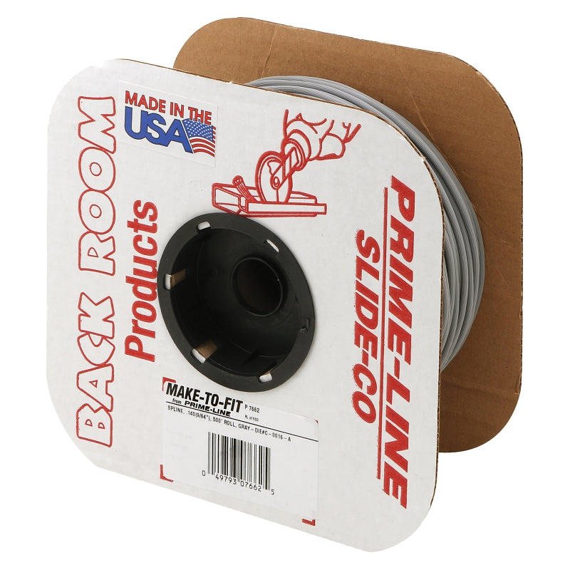 Make-2-Fit P 7662 Screen Retainer Spline, 0.14 in D, 500 ft L, Vinyl, Gray, Round