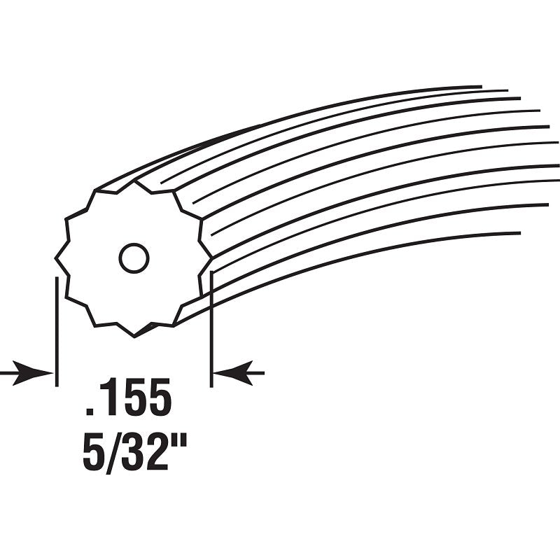 Make-2-Fit P 7635 Screen Retainer Spline, 0.155 in D, 25 ft L, Vinyl, Gray, Round