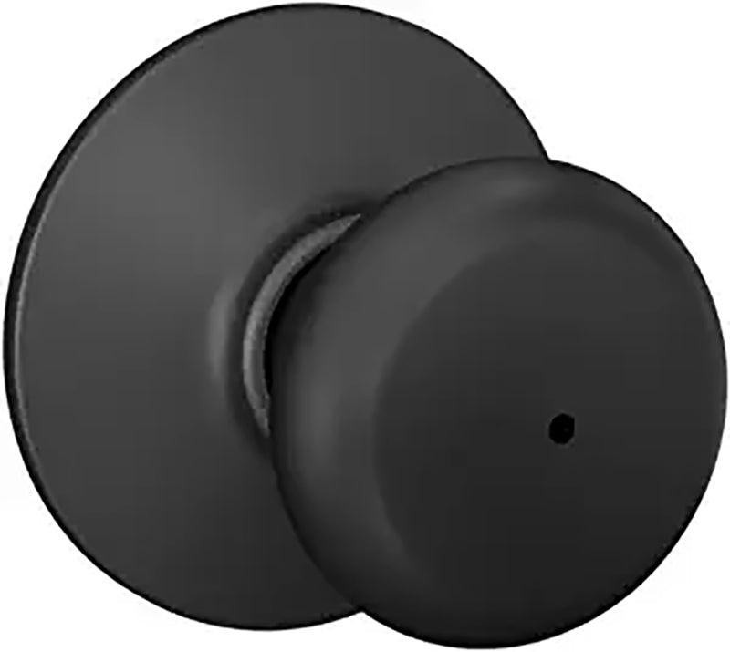 Schlage F Series F40 V PLY 622 Privacy Lockset, Round Design, Knob Handle, Matte Black, Metal