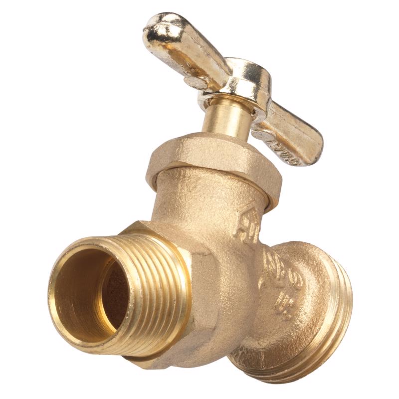 Homewerks 3/4 in. MIP X 3/4 in. MHT Brass No-Kink Hose Bibb