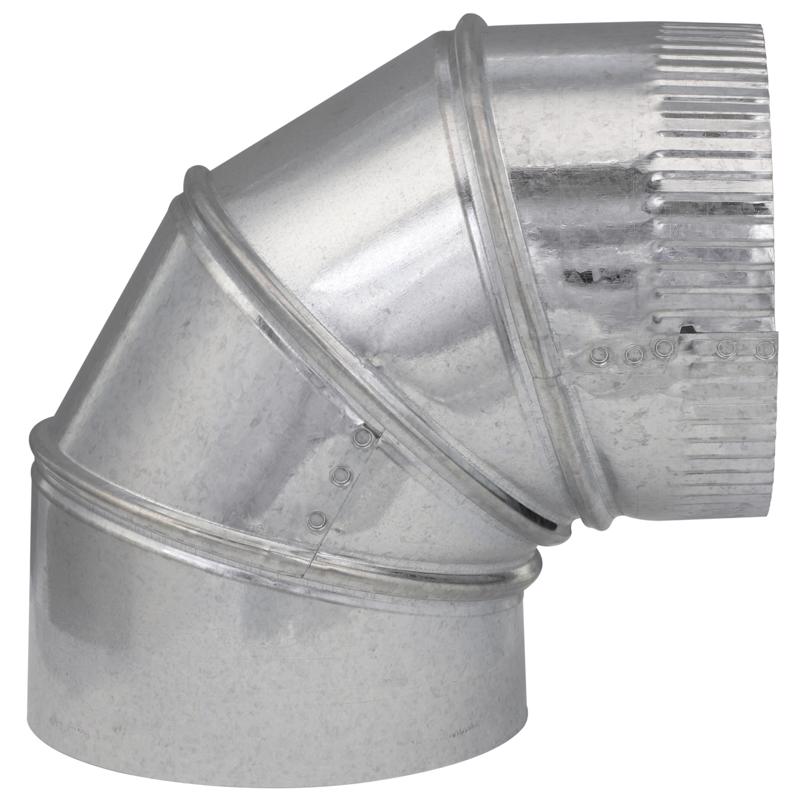 Imperial 6 in. D X 6 in. D Adjustable 90 deg Galvanized Steel Furnace Pipe Elbow, Pack of 8