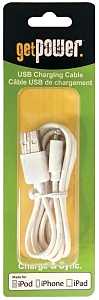 GetPower GP-USB-IPH5 USB Charging and Sync Cable, White, 3 ft L