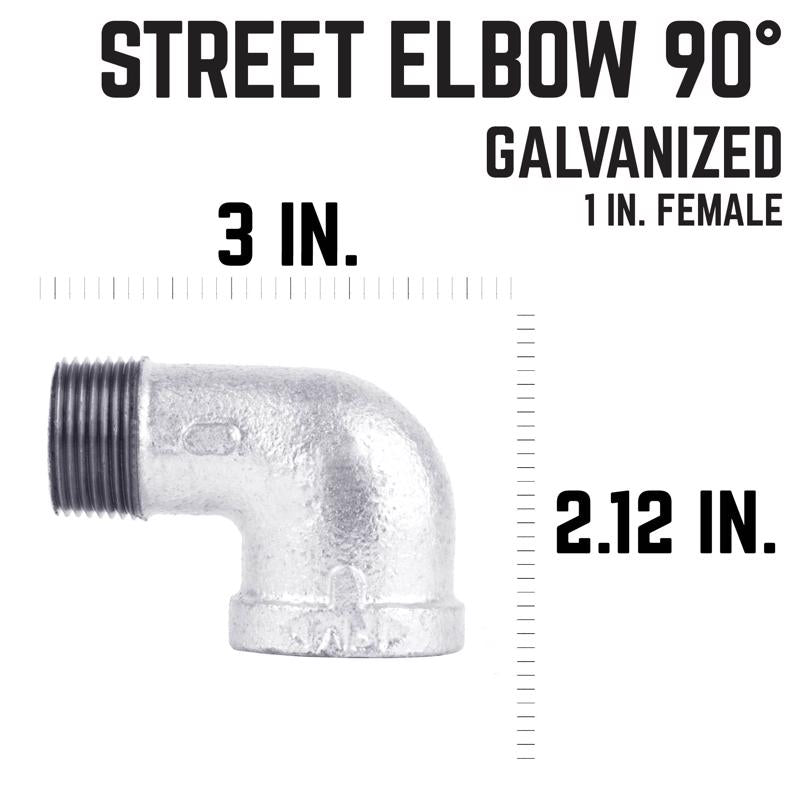 STZ Industries 1 in. FIP each X 1 in. D MIP Galvanized Malleable Iron 90 Degree Street Elbow, Pack of 5