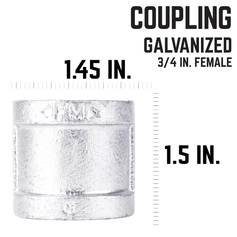 STZ Industries 3/4 in. FIP each X 3/4 in. D FIP Galvanized Malleable Iron Coupling, Pack of 5