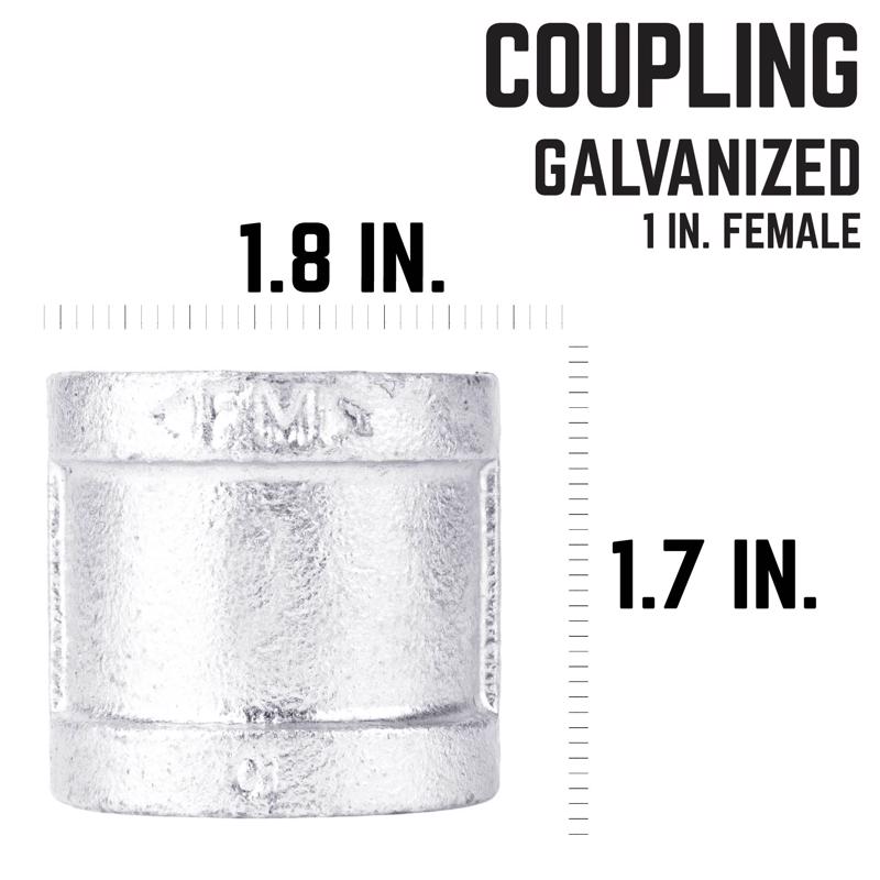 STZ Industries 1 in. FIP each X 1 in. D FIP Galvanized Malleable Iron Coupling, Pack of 5