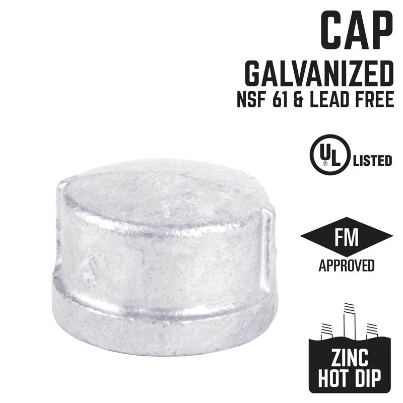 STZ Industries 1/2 in. FIP each Galvanized Malleable Iron Cap, Pack of 5