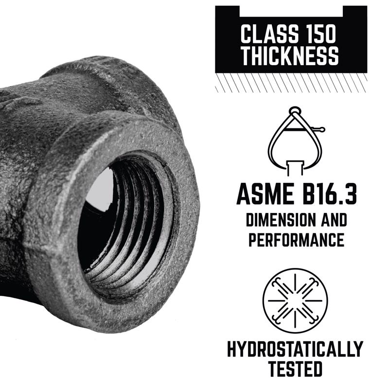 STZ Industries 3/4 in. FIP each X 3/4 in. D FIP Black Malleable Iron 90 Degree Elbow, Pack of 5