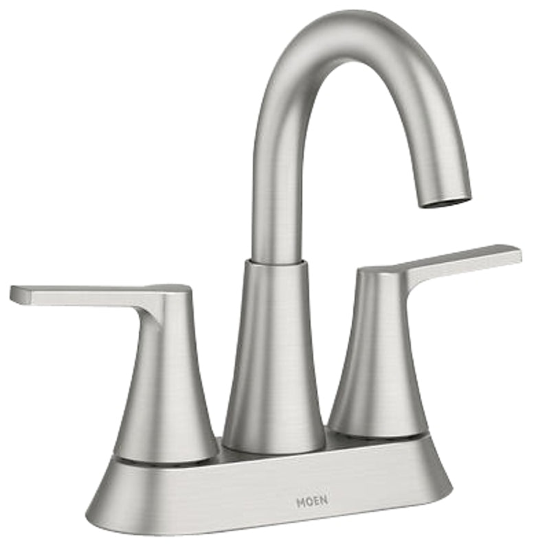 Moen Mikah 84311 Series 84311SRN Bathroom Faucet, 1.2 gpm, 2-Handle, 3-Faucet Hole, Metal, Brushed Nickel