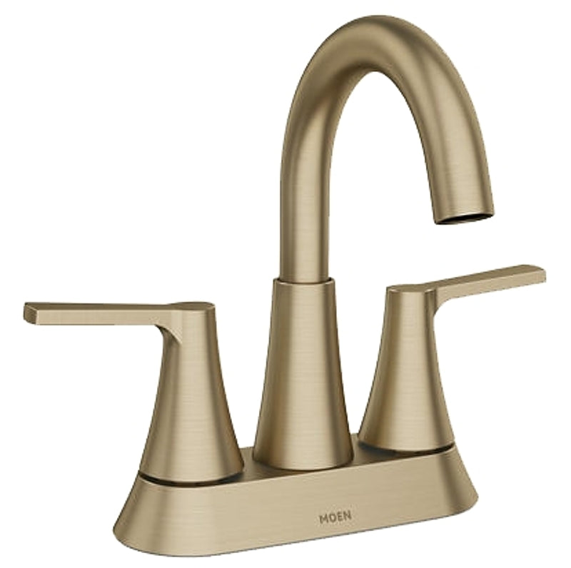 Moen Mikah 84311 Series 84311BZG Bathroom Faucet, 1.2 gpm, 2-Handle, 3-Faucet Hole, Metal, Bronzed Gold