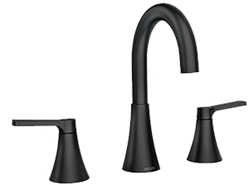 Moen Mikah, 84312 84312BL Series Bathroom Faucet, 5 in Spout Reach, Matte Black, 1.2 gpm, 2-Faucet Handle, Lever Handle