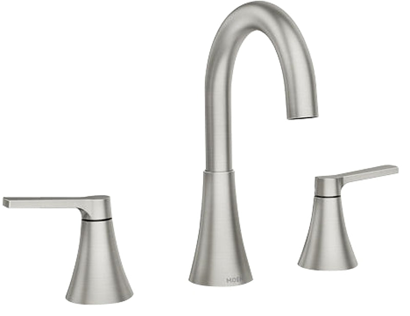 Moen Mikah, 84312 84312SRN Series Bathroom Faucet, 5 in Spout Reach, Brushed Nickel, 1.2 gpm, 2-Faucet Handle