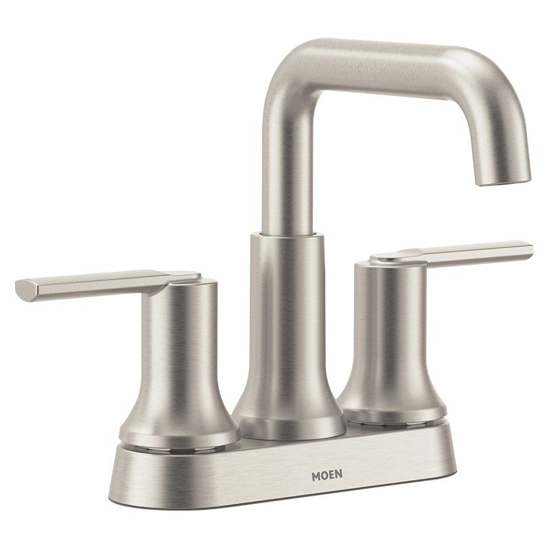 Moen Zyla Series 84141SRN Bathroom Faucet, 1.2 gpm, 2-Faucet Handle, 3-Faucet Hole, Metal/Plastic/Stainless Steel