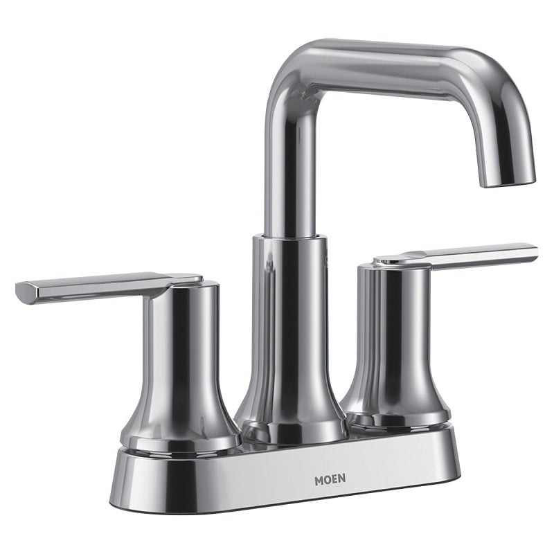Moen Zyla Series 84141 Bathroom Faucet, 1.2 gpm, 2-Faucet Handle, 3-Faucet Hole, Metal/Plastic/Stainless Steel, Chrome