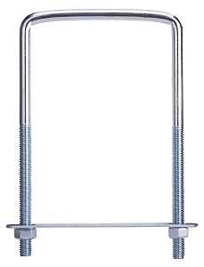 ProSource LR355 U-Bolt, 3/8 in Thread, 3-3/4 in L Thread, Steel, Zinc, Pack of 10