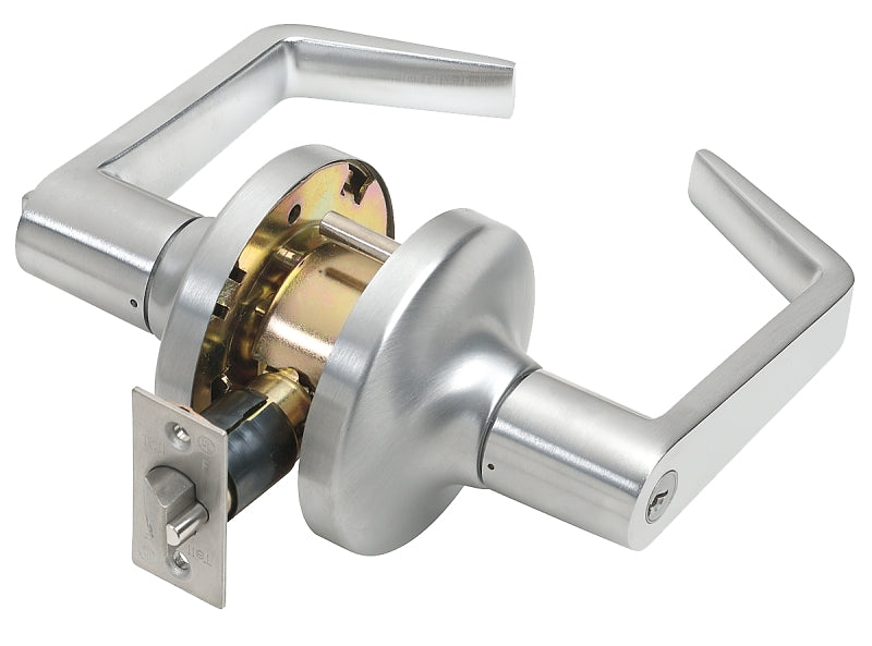 Tell Manufacturing CL100011 Entry Lever, Turnbutton Lock, Satin Chrome, Steel, 2 Grade, ADA Compliant