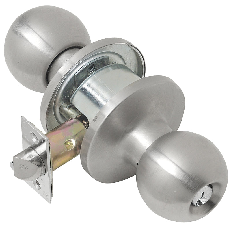 Tell Manufacturing CL100053 Entry Knob, Stainless Steel, Steel, C Keyway, 2 Grade, ADA Compliant