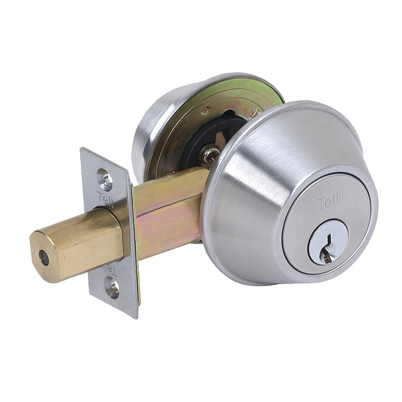 Tell Manufacturing CL100056 Deadbolt, 2-3/8, 2-3/4 in Backset, SCC Keyway, 1-3/4 to 1-3/8 in Thick Door