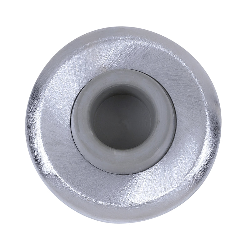 Tell Manufacturing DT100084 Stop and Bumper, Silver, 2-1/2 in Dia Base, 1 in Projection, Iron, Satin