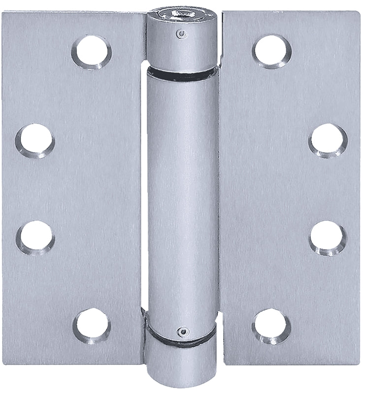 Tell Manufacturing HG100323 Spring Hinge, 3-1/2 in L x 3-1/2 in W, Stainless Steel, Satin, Wall Mounting, Fixed Pin