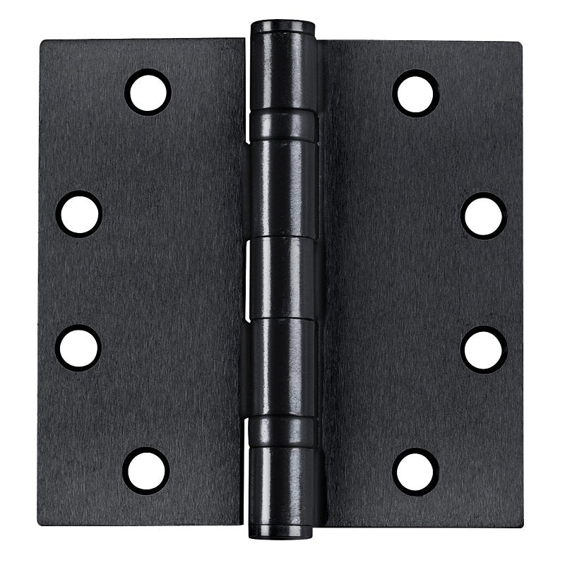 Tell Manufacturing HG100330 Door Hinge, 4-1/2 in L x 4-1/2 in W, Steel, Matte Black, 8-Mounting Hole, Removable Pin