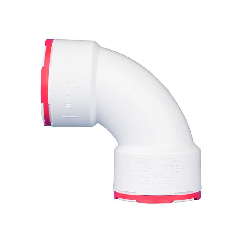 Charlotte Pipe ConnecTite Schedule 40 1-1/2 in. Hub X 1-1/2 in. D Hub PVC Bend Elbow 1 pk