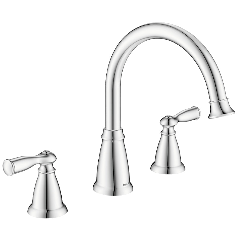 Moen Banbury Series 86924 Tub Faucet, 1.6 gpm, 2-Faucet Handle, Lever Handle, Stainless Steel, Chrome Plated